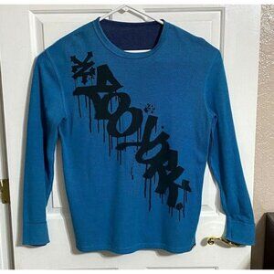 Zoo York Skateboarding Shirt Adult Size L Blue Reversible